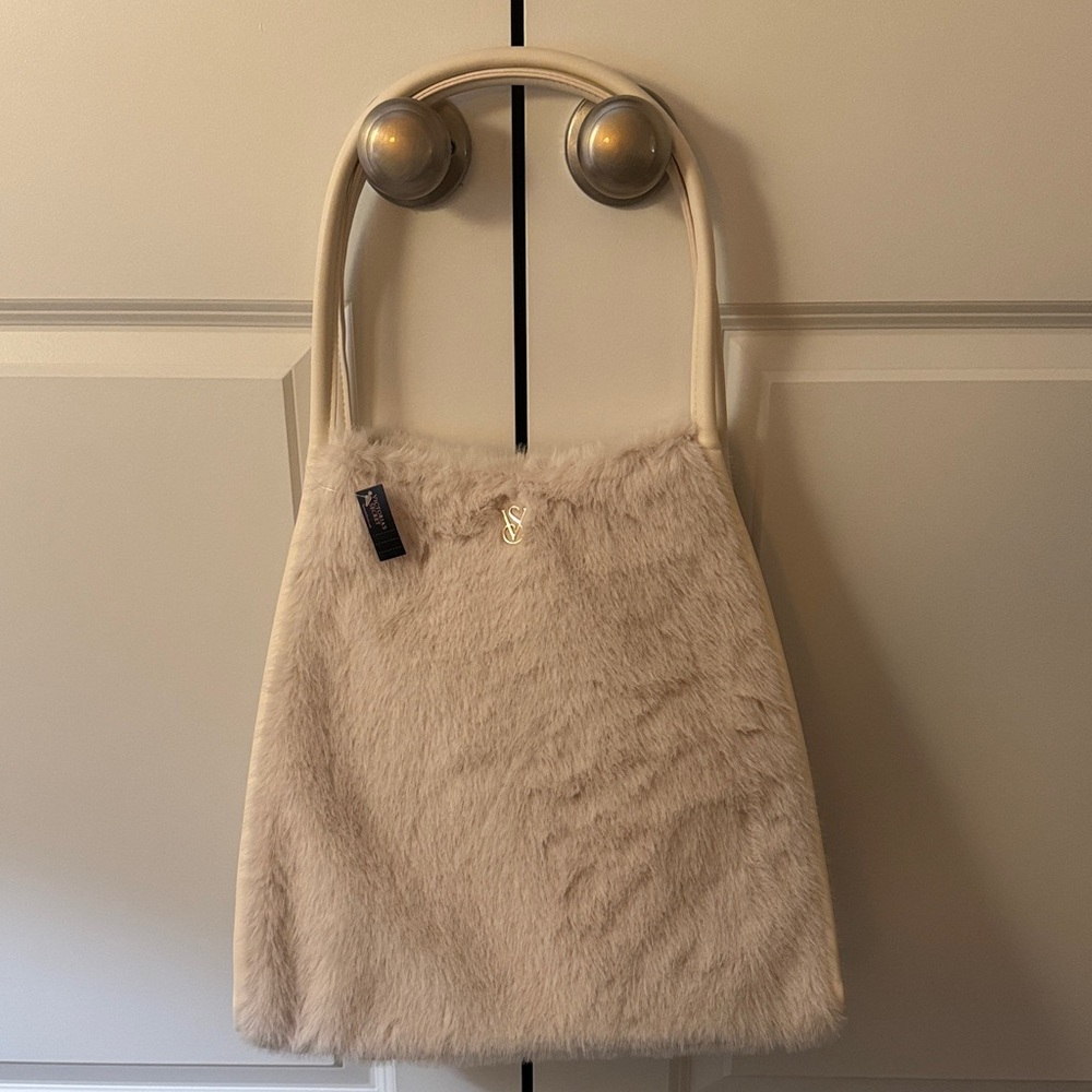Victoria's Secret Soft Beige Faux Fur Shoulder Bag